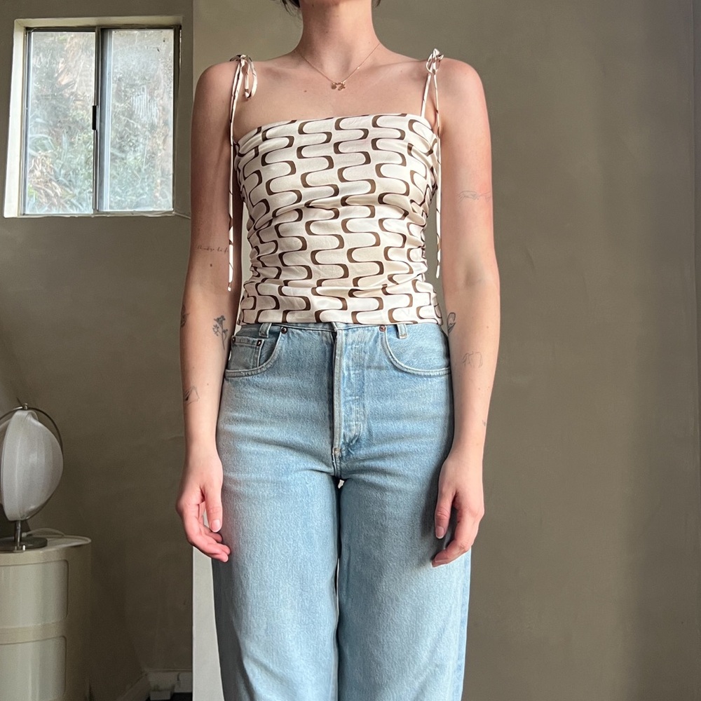 Reformation Silk Wavy Top